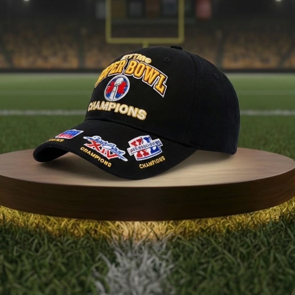Vintage Reebok Pittsburgh Steelers 5 Time Super Bowl Champions Hat OSFA - Picture 3 of 16